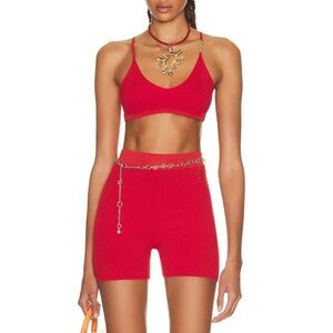 JACQUEMUS Le Bandeau Pralu in Dark Red